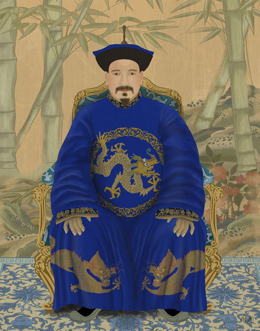 Emperor 2 Blue in Garden, Art Print, Wall Art | FabFunky