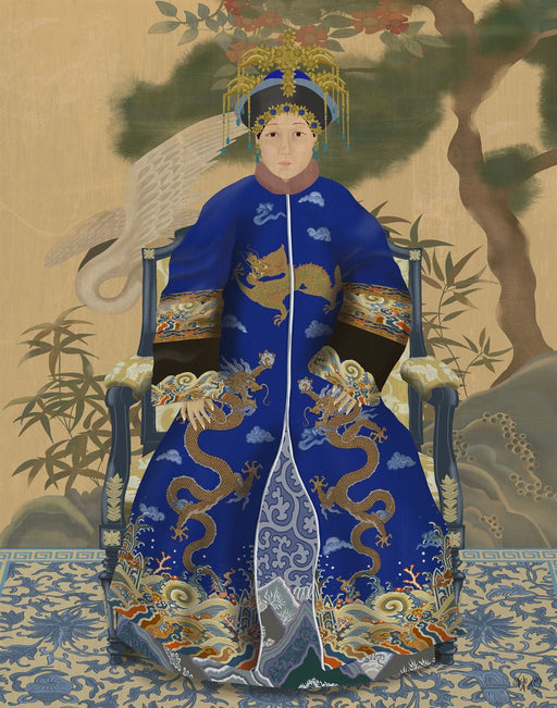 Empress 2 Blue in Garden, Art Print, Wall Art | FabFunky