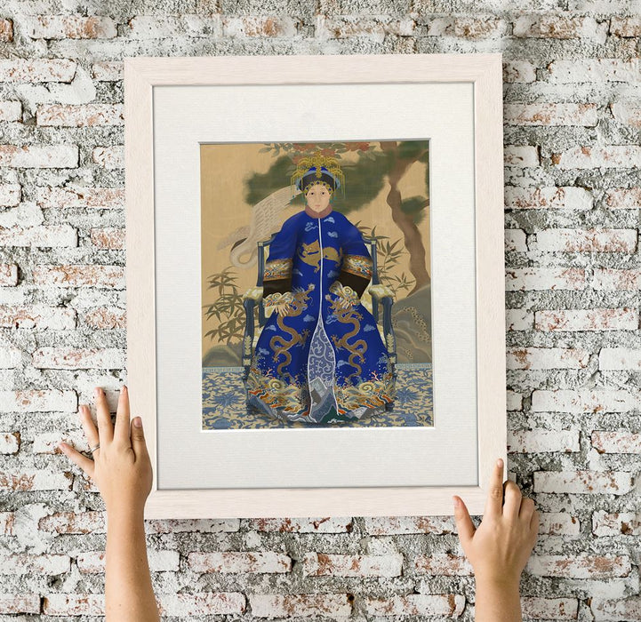 Empress 2 Blue in Garden, Art Print, Wall Art | Canvas 18x24inch