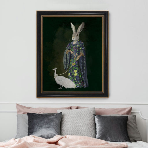 Ophelia Dolton Hare and White Peacock Limited Edition, Fine Art Print | Ltd Ed Print 18x24inch