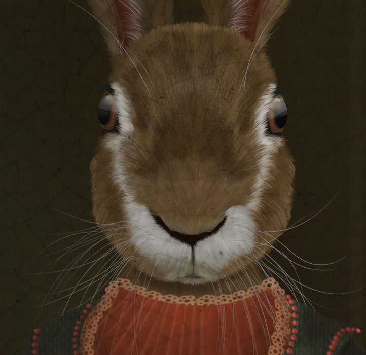 Portia Honeysuckle Hare and Magpie Limited Edition, Fine Art Print | Ltd Ed Print 24x36inch