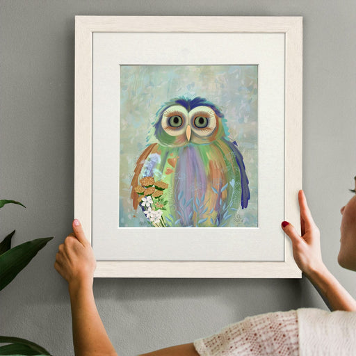 Fantastic Florals Owl, Art Print, Canvas, Wall Art | Print 14x11inch