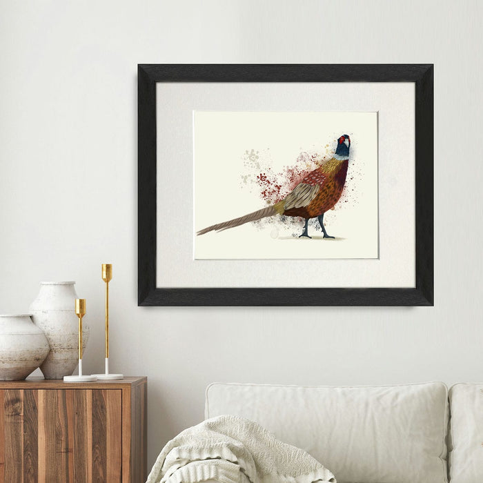 Pheasant Splash 2, Art Print, Canvas, Wall Art | Print 14x11inch