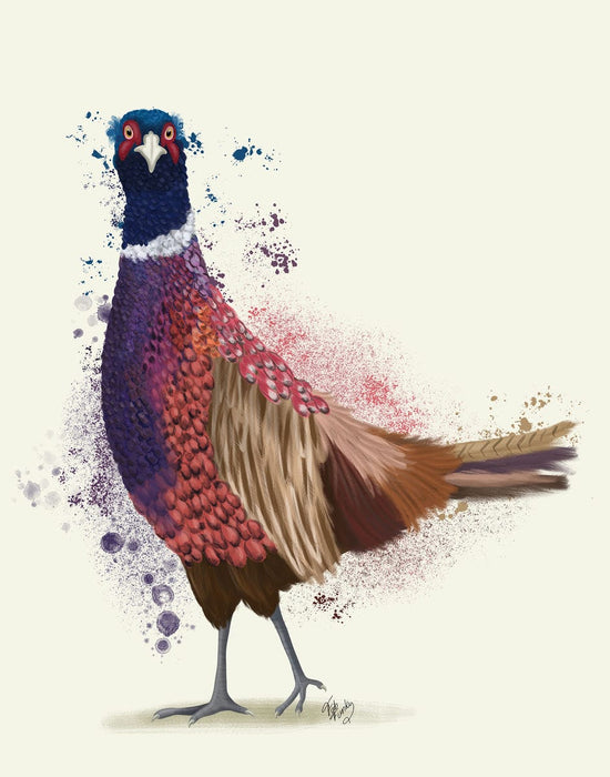 Pheasant Splash 6, Art Print, Canvas, Wall Art | FabFunky