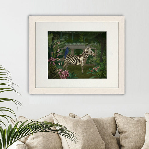 Zebra In Conservatory, Art Print, Canvas, Wall Art | Print 14x11inch