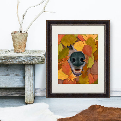 Dog Sniffing Out Autumn, Art Print, Canvas, Wall Art | Print 14x11inch