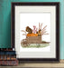 Squirrels In Pumpkin with Wheelbarrow, Art Print, Canvas, Wall Art | Print 14x11inch