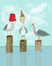 Seagull Trio Art Print, Canvas, Wall Art | FabFunky