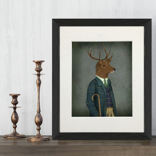 Scottish Deer Alistair McStag, Portrait, Art Print, Canvas, Wall Art | Print 14x11inch