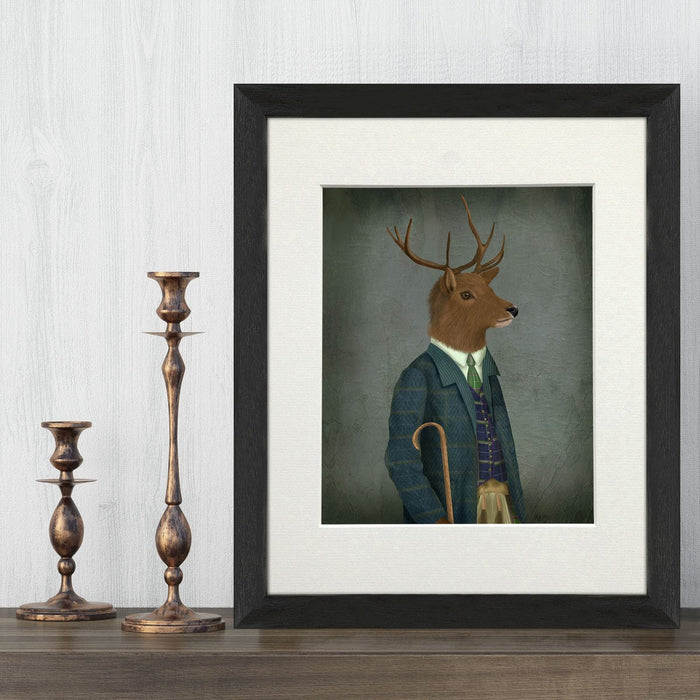 Scottish Deer Alistair McStag, Portrait, Art Print, Canvas, Wall Art | Print 14x11inch