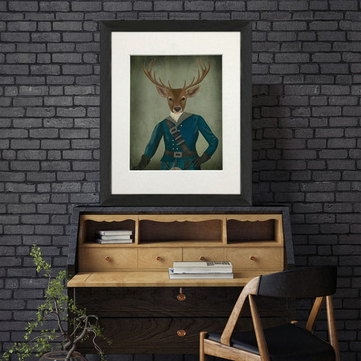 Scottish Deer Laird Tam OShunter, Portrait, Art Print, Canvas, Wall Art | Print 14x11inch