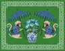 Monkey Twins and Planter on Green, Chinoiserie Art Print, Canvas art | FabFunky