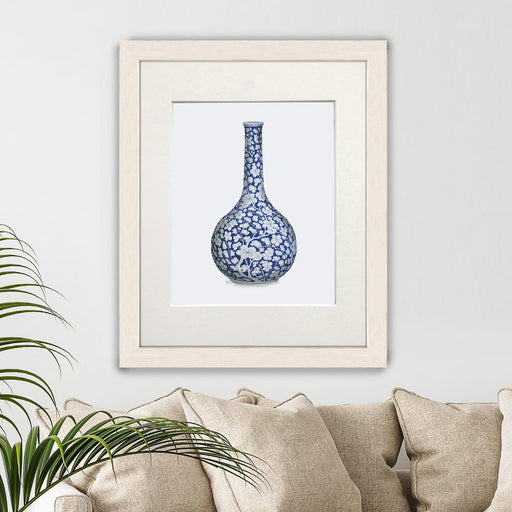 Chinoiserie Bud Vase, Blue, Art Print, Canvas art | Print 14x11inch