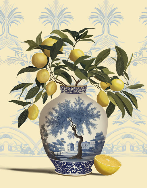 Lemon Tree in Chinoiserie Vase 1, Art Print, Canvas art | FabFunky