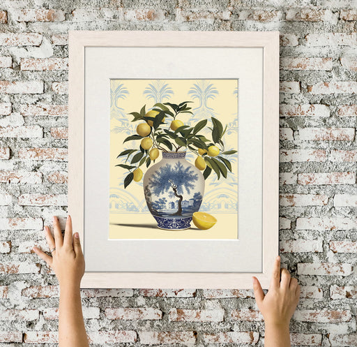 Lemon Tree in Chinoiserie Vase 1, Art Print, Canvas art | Print 14x11inch
