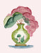 Pink Green Vase 3, Chinoiserie Art Print, Canvas art | FabFunky