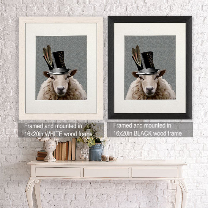 Steampunk Sheep, Animal Art Print, Wall Art | Print 14x11inch