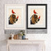 Basset Hound and Birds, Dog Art Print, Wall art | Canvas 11x14inch