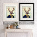 Captain Deer, Animal Art Print, Wall Art | Framed Black