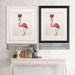 Mardi Gras Flamingo, Full, Bird Art Print, Wall Art | Framed White