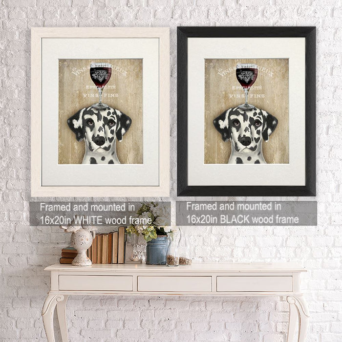 Dalmatian, Dog Au Vin, Dog Art Print, Wall art | Framed Black
