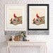 Labrador with Red Birds, Dog Art Print, Wall art | Framed Black