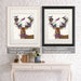 Deer Birdkeeper, Tropical Bird Nests, Art Print | Framed White
