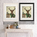 Deer and Bamboo Cage, Portrait, Art Print | Framed White