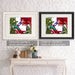 Toucan And Flamingo, Bird Art Print, Wall Art | Framed White