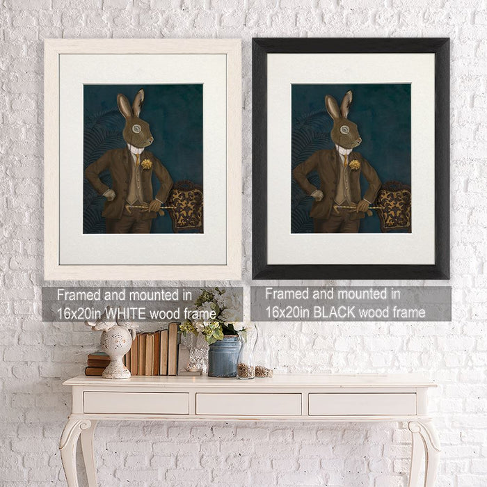 Dapper Hare, Dark, Art Print, Canvas Wall Art | Canvas 18x24inch