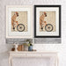 French Bulldog on Bicycle, Dog Art Print, Wall art | Framed Black
