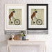 St Bernard on Bicycle, Dog Art Print, Wall art | Framed Black