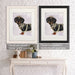 Dachshund and Tiara, Dog Art Print, Wall art | Framed Black
