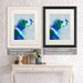 Beagle Blue Splash, Dog Art Print, Wall art | Framed Black