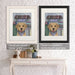 Labrador Yellow Surf Shack, Dog Art Print, Wall art | Framed Black