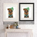 Airedale and Heart Glasses, Dog Art Print, Wall art | Framed Black