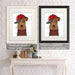 Airedale and Baseball Cap, Dog Art Print, Wall art | Framed Black