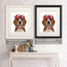 Beagle Flower Headdress, Dog Art Print, Wall art | Framed Black