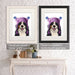 Bernese And Bobble Hat, Dog Art Print, Wall art | Framed Black