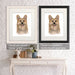 Corgi Walkies, Dog Art Print, Wall art | Framed Black
