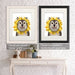 Husky Sunflower, Dog Art Print, Wall art | Framed Black