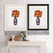 Chinoiserie Lilies Orange, Blue Vase, Art Print | Canvas 11x14inch