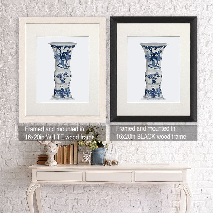 Chinoiserie Vase Dancer Blue, Art Print