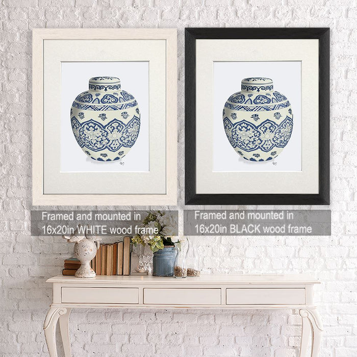 Chinoiserie Vase Symbol Blue, Art Print | Canvas 11x14inch