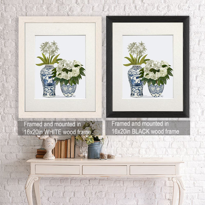 Chinoiserie Flower Duo 2, Blue, Art Print