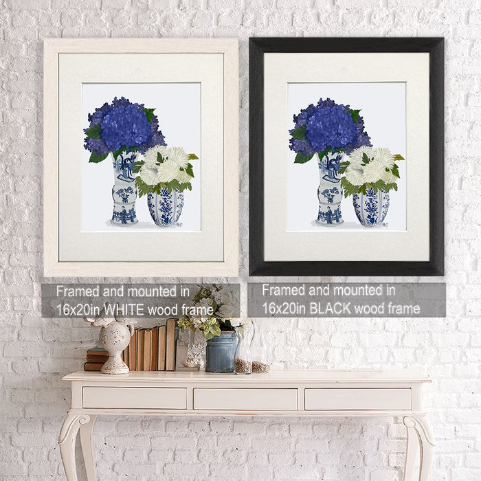 Chinoiserie Flower Duo 3, Blue, Art Print