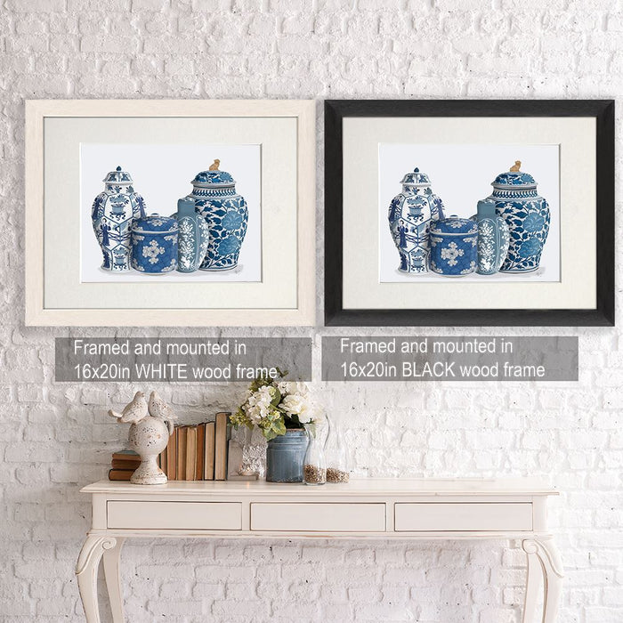 Chinoiserie Vase Quartet 2, Blue, Art Print | Canvas 11x14inch