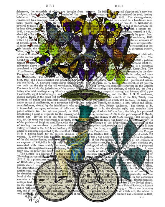 Time Flies Rabbit, Antiquarian Book Prints, Art Print, Wall Art — FabFunky
