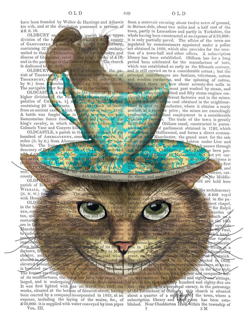 Cheshire Cat with Cup on Head