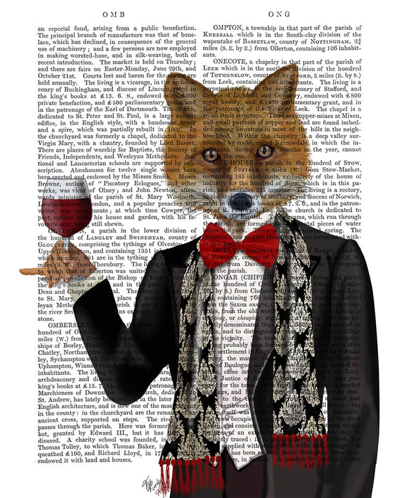 Fox in Black Jacket with Wine